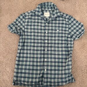 American Eagle Outfitters Blue and White Plaid Shirt
